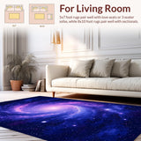 Ultra Soft Area Rug, Non Slip, Stain Resistant, Washable Area Rugs for Living Room, Bedroom, Charming Space Odyssey Imagery(Purple)
