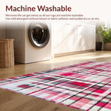 Ultra Soft Area Rug, Non Slip, Stain Resistant, Washable Area Rugs for Living Room, Bedroom, Charming Bow Rug: Pink White Uno Reverse Style Floor Decor(Pink)