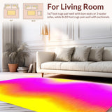 Ultra Soft Area Rug, Non Slip, Stain Resistant, Washable Area Rugs for Living Room, Bedroom, Playful Pastel Swirl Design(Yellow)