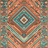 Ultra Soft Area Rug, Non Slip, Stain Resistant, Washable Area Rugs for Living Room, Bedroom, Stylish Abstract Ethnic Design(Orange)