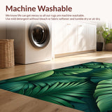 Ultra Soft Area Rug, Non Slip, Stain Resistant, Washable Area Rugs for Living Room, Bedroom, Charming Tropical Leaf Aesthetic(Green)
