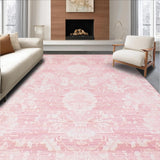 Ultra Soft Area Rug, Non Slip, Stain Resistant, Washable Area Rugs for Living Room, Bedroom, Chic Dusty Rose Textured Elegance(Pink)