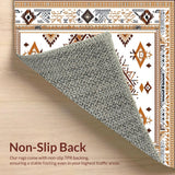 Ultra Soft Area Rug, Non Slip, Stain Resistant, Washable Area Rugs for Living Room, Bedroom, Chic Modern Ethnic Pattern(White)