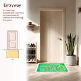 Ultra Soft Area Rug, Non Slip, Stain Resistant, Washable Area Rugs for Living Room, Bedroom, Non-Slip Kids Road Track Bedroom Carpet(Green)