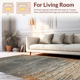 Ultra Soft Area Rug, Non Slip, Stain Resistant, Washable Area Rugs for Living Room, Bedroom, Sleek Contemporary Wildlife Canvas(Gray)
