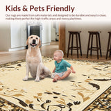 Ultra Soft Area Rug, Non Slip, Stain Resistant, Washable Area Rugs for Living Room, Bedroom, Jungle Cat Beige Animalistic Print Hallway Area(Beige)