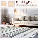 Ultra Soft Area Rug, Non Slip, Stain Resistant, Washable Area Rugs for Living Room, Bedroom, Chic Modern Lattice Design(Black)