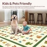 Ultra Soft Area Rug, Non Slip, Stain Resistant, Washable Area Rugs for Living Room, Bedroom, Gentle Beige Circle Educational Play(Brown)