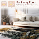 Ultra Soft Area Rug, Non Slip, Stain Resistant, Washable Area Rugs for Living Room, Bedroom, Earthy Hunting Scene Aesthetic(Brown)