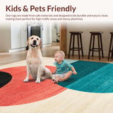 Ultra Soft Area Rug, Non Slip, Stain Resistant, Washable Area Rugs for Living Room, Bedroom, Wave Rider Rug Abstract Surfboard Design Unique Home Decor(Black)