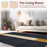 Ultra Soft Area Rug, Non Slip, Stain Resistant, Washable Area Rugs for Living Room, Bedroom, Contemporary Linear Diamond Layout(Gray)