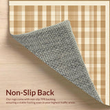 Camel Toned Checker Style Modern Low Profile(Beige)