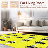 Ultra Soft Area Rug, Non Slip, Stain Resistant, Washable Area Rugs for Living Room, Bedroom, Playful Hexagonal Mosaic Style(Yellow)