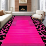 Ultra Soft Area Rug, Non Slip, Stain Resistant, Washable Area Rugs for Living Room, Bedroom, Lively Retro Animal Fusion Style(Pink)