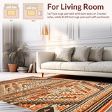 Ultra Soft Area Rug, Non Slip, Stain Resistant, Washable Area Rugs for Living Room, Bedroom, Trendy Soft Tones with Flair(Orange)