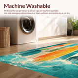 Ultra Soft Area Rug, Non Slip, Stain Resistant, Washable Area Rugs for Living Room, Bedroom, Tropical Paradise Surf Rug Ocean Inspired Longboard Decorative Mat(Blue)