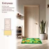 Ultra Soft Area Rug, Non Slip, Stain Resistant, Washable Area Rugs for Living Room, Bedroom, Vibrant Jungle Animal Aesthetic(Green)