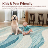 Ultra Soft Area Rug, Non Slip, Stain Resistant, Washable Area Rugs for Living Room, Bedroom, Oceanic Serenity Rug with Coastal Shell Motifs and Wave Line Artwork(Beige)