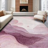 Ultra Soft Area Rug, Non Slip, Stain Resistant, Washable Area Rugs for Living Room, Bedroom, Dusty Rose Kawaii Plush Rug with Soft Mauve Swirls and Cozy Pink Tones(Purple)