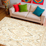 Ultra Soft Area Rug, Non Slip, Stain Resistant, Washable Area Rugs for Living Room, Bedroom, Luxurious Boho Diamond Area For Home(Beige)