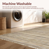 Ultra Soft Area Rug, Non Slip, Stain Resistant, Washable Area Rugs for Living Room, Bedroom, Boho Textural Earthy Delight(Beige)