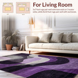 Ultra Soft Area Rug, Non Slip, Stain Resistant, Washable Area Rugs for Living Room, Bedroom, Bold Abstract Color Splash(Purple)
