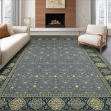 Ultra Soft Area Rug, Non Slip, Stain Resistant, Washable Area Rugs for Living Room, Bedroom, Sophisticated Marble Border Elegance(Gray)