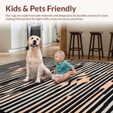 Ultra Soft Area Rug, Non Slip, Stain Resistant, Washable Area Rugs for Living Room, Bedroom, Chic Animal Motif Runner Design(Black)