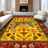 Ultra Soft Area Rug, Non Slip, Stain Resistant, Washable Area Rugs for Living Room, Bedroom, Cozy Rustic Yellow Animal Print(Yellow)
