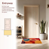 Ultra Soft Area Rug, Non Slip, Stain Resistant, Washable Area Rugs for Living Room, Bedroom, Multi-Colored Soft Entryway Non-Slip Carpet(Red)
