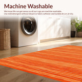 Ultra Soft Area Rug, Non Slip, Stain Resistant, Washable Area Rugs for Living Room, Bedroom, Contemporary Cozy Solid Design(Orange)