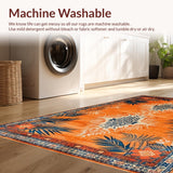 Ultra Soft Area Rug, Non Slip, Stain Resistant, Washable Area Rugs for Living Room, Bedroom, Creative Youthful Tiger Theme Decor(Orange)
