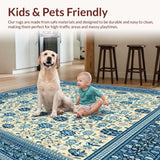 Ultra Soft Area Rug, Non Slip, Stain Resistant, Washable Area Rugs for Living Room, Bedroom, Blue and Beige Abstract for Living(Beige)