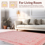 Ultra Soft Area Rug, Non Slip, Stain Resistant, Washable Area Rugs for Living Room, Bedroom, Aesthetic Ribbon Loop Rug Featuring Whimsical Bow-Inspired Pattern Design(Pink)