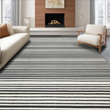 Ultra Soft Area Rug, Non Slip, Stain Resistant, Washable Area Rugs for Living Room, Bedroom, Zen Garden Path Rug: Black and White Striped Entryway Rug(Black)