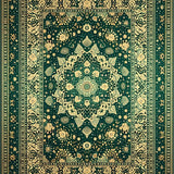 Intricate Geometric Spotted Area Featuring Motifs(Green)