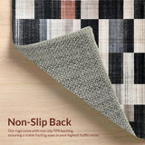Ultra Soft Area Rug, Non Slip, Stain Resistant, Washable Area Rugs for Living Room, Bedroom, Classic Tiled Geometric Harmony(Gray)
