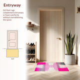 Ultra Soft Area Rug, Non Slip, Stain Resistant, Washable Area Rugs for Living Room, Bedroom, Shaped Faux Hide Charm(Pink)