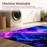 Ultra Soft Area Rug, Non Slip, Stain Resistant, Washable Area Rugs for Living Room, Bedroom, Dynamic Colorful Stellar Patterns(Purple)
