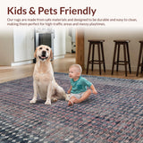 Ultra Soft Area Rug, Non Slip, Stain Resistant, Washable Area Rugs for Living Room, Bedroom, Elegant Foldable Microfiber Home Décor Non-Slip Washable Floor Covering(Blue)