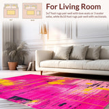 Contemporary Geometric Yellow Pink Fusion(Pink)