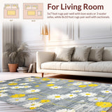Ultra Soft Area Rug, Non Slip, Stain Resistant, Washable Area Rugs for Living Room, Bedroom, Trendy Playful Petal Palette(Gray)