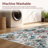Ultra Soft Area Rug, Non Slip, Stain Resistant, Washable Area Rugs for Living Room, Bedroom, Artistic Grey Distressed Pattern(Gray)