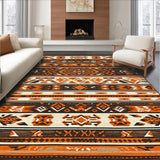 Ultra Soft Area Rug, Non Slip, Stain Resistant, Washable Area Rugs for Living Room, Bedroom, Eclectic Warm Toned Medallion Look(Orange)
