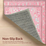 Ultra Soft Area Rug, Non Slip, Stain Resistant, Washable Area Rugs for Living Room, Bedroom, Delicate Feminine Whimsical Touch(Pink)