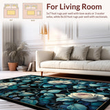 Chic Black Floral Fusion(Blue)