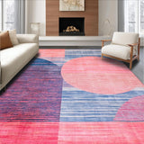 Ultra Soft Area Rug, Non Slip, Stain Resistant, Washable Area Rugs for Living Room, Bedroom, Dynamic Modern Boho Colorful Pattern(Pink)
