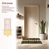 Ultra Soft Area Rug, Non Slip, Stain Resistant, Washable Area Rugs for Living Room, Bedroom, Dynamic Grey Neutral Animal Texture(Black)