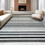 Ultra Soft Area Rug, Non Slip, Stain Resistant, Washable Area Rugs for Living Room, Bedroom, Stylish Striped Doormat Layering Rug, Non Slip(Black)
