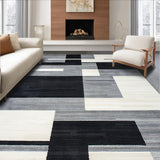 Ultra Soft Area Rug, Non Slip, Stain Resistant, Washable Area Rugs for Living Room, Bedroom, Chic Minimalist Grey Tiled Pattern(Gray)